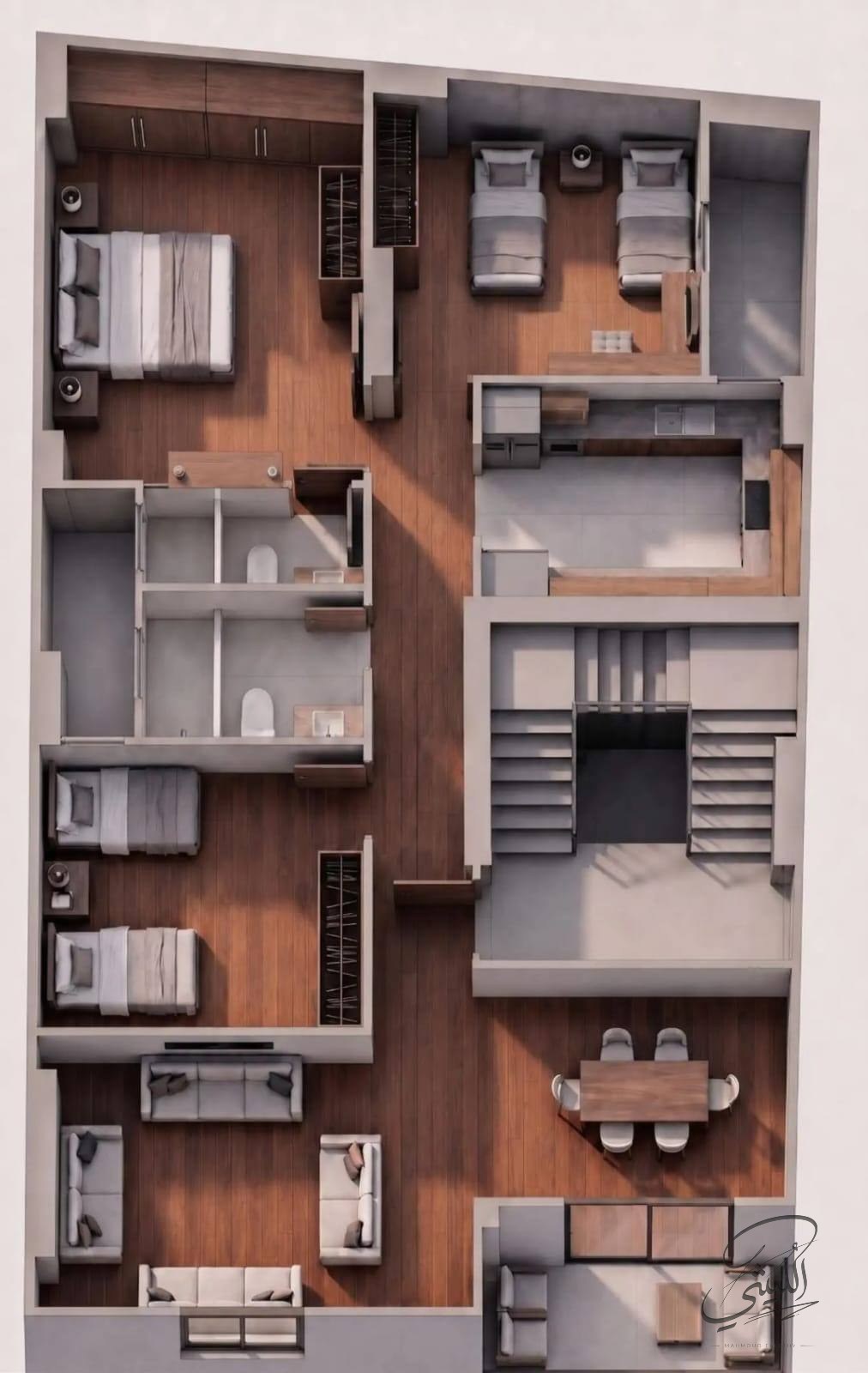 برج  - الدور على شقه واحده - 145 متر - صورة 2